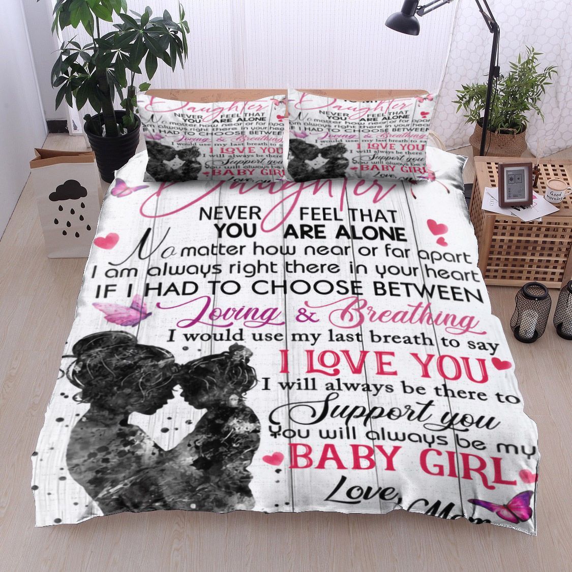 Family To My Daughter Love Mom Bedding Set