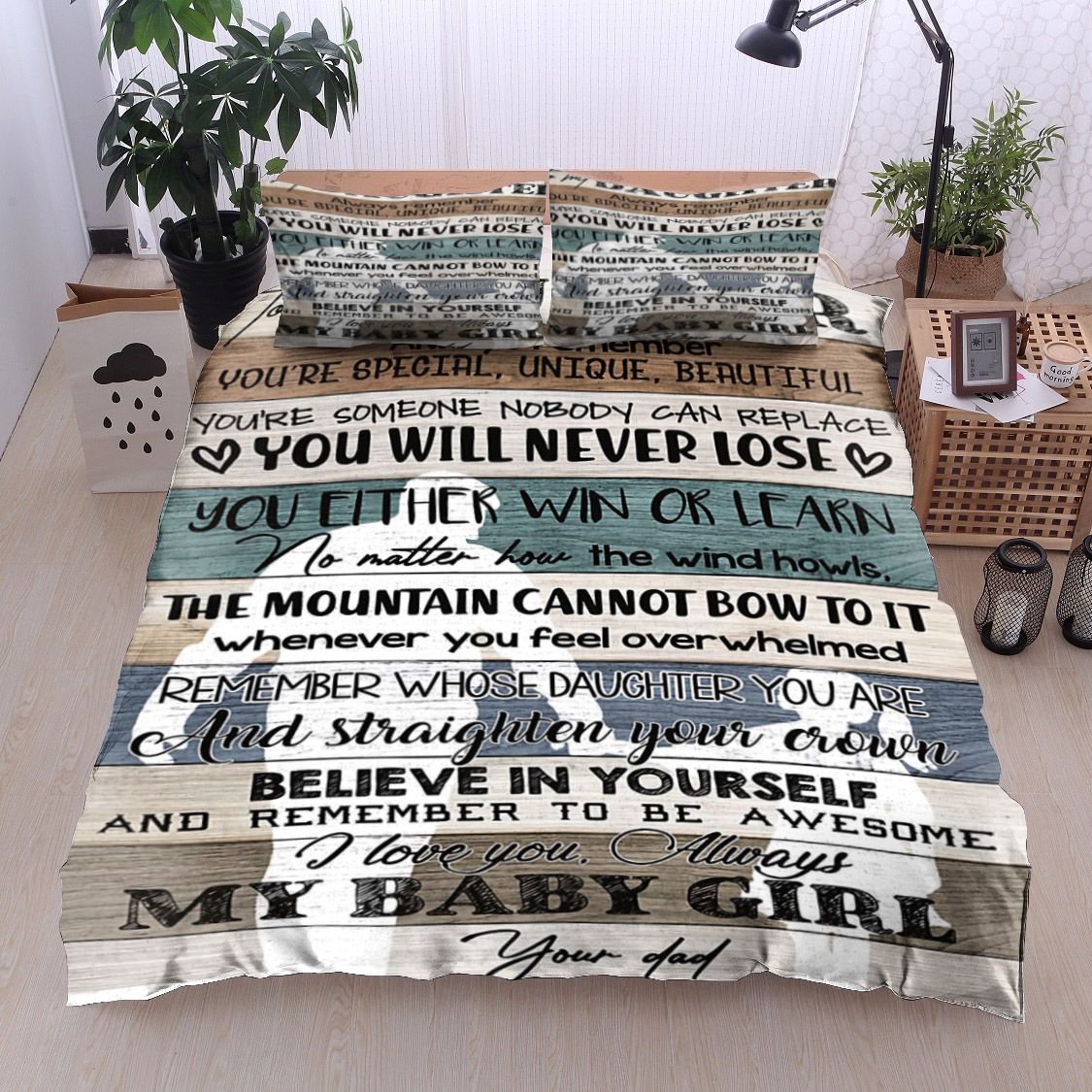 Family To My Daughter Your Dad Bedding Set