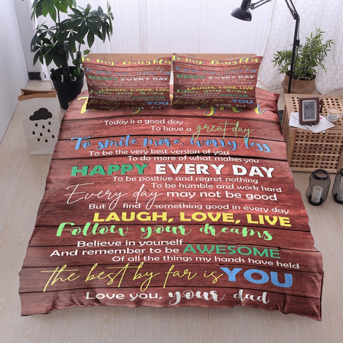 Family To My Daughter Your Dad Bedding Set