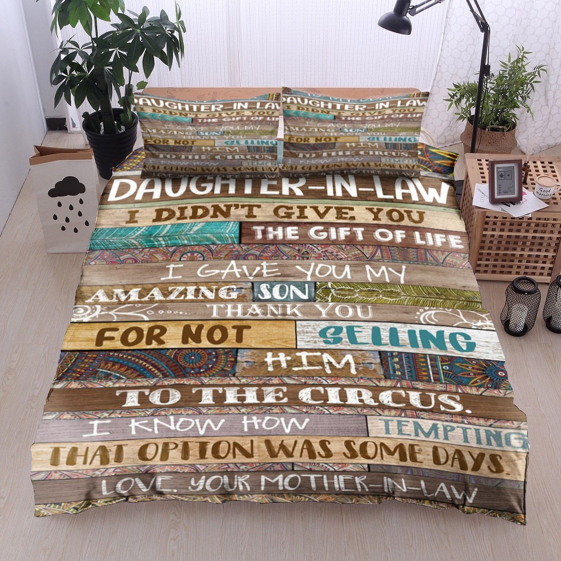 Family To My Dear Daughter Bedding Set