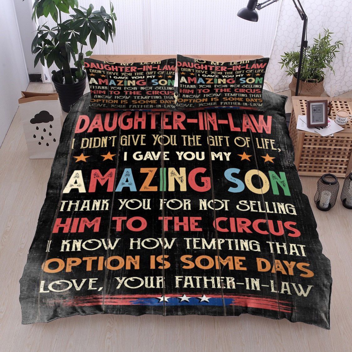 Family To My Dear Daughter In Law Love Your Father In Law Bedding Set