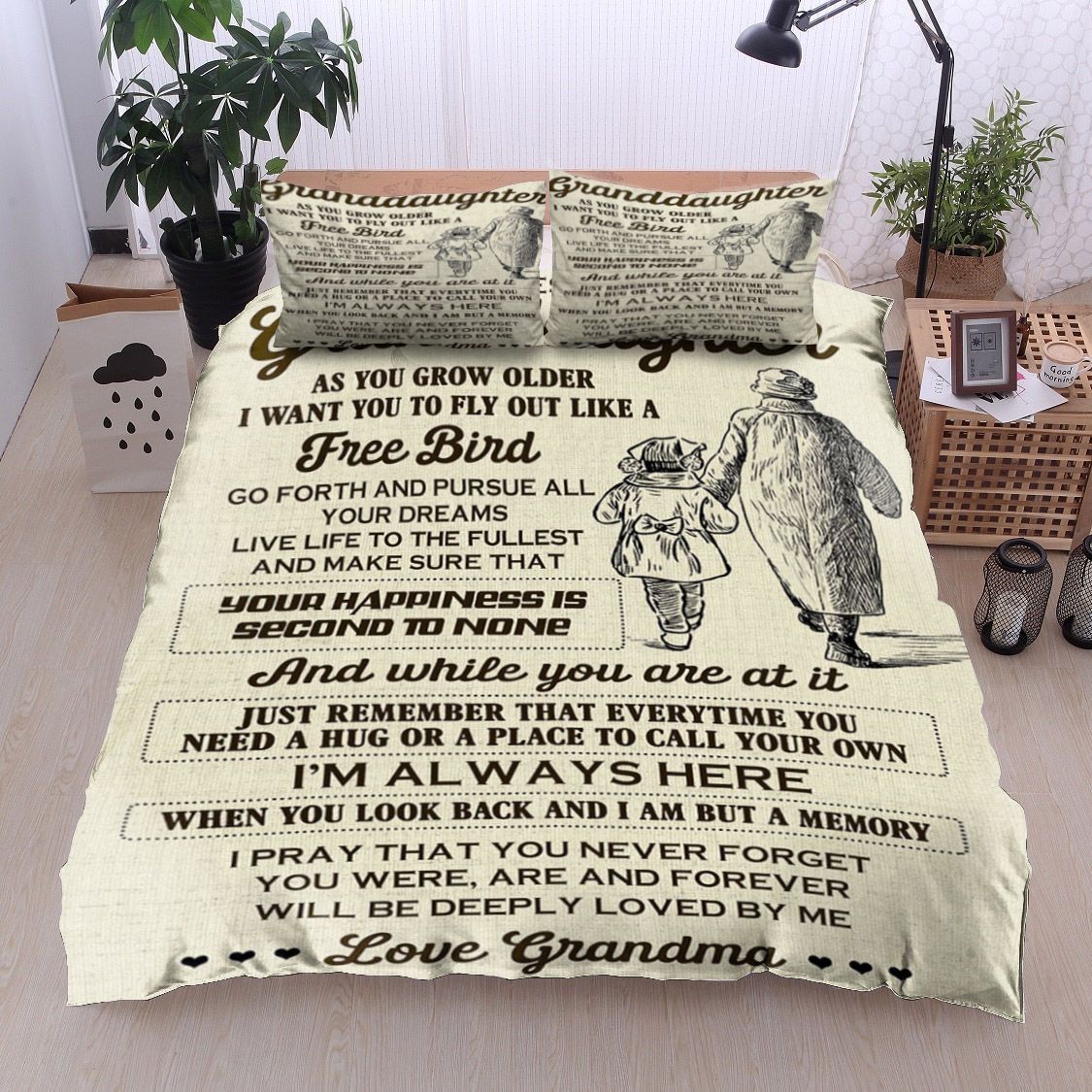 Family To My Dearest Granddaughter From Grandma Bedding Set