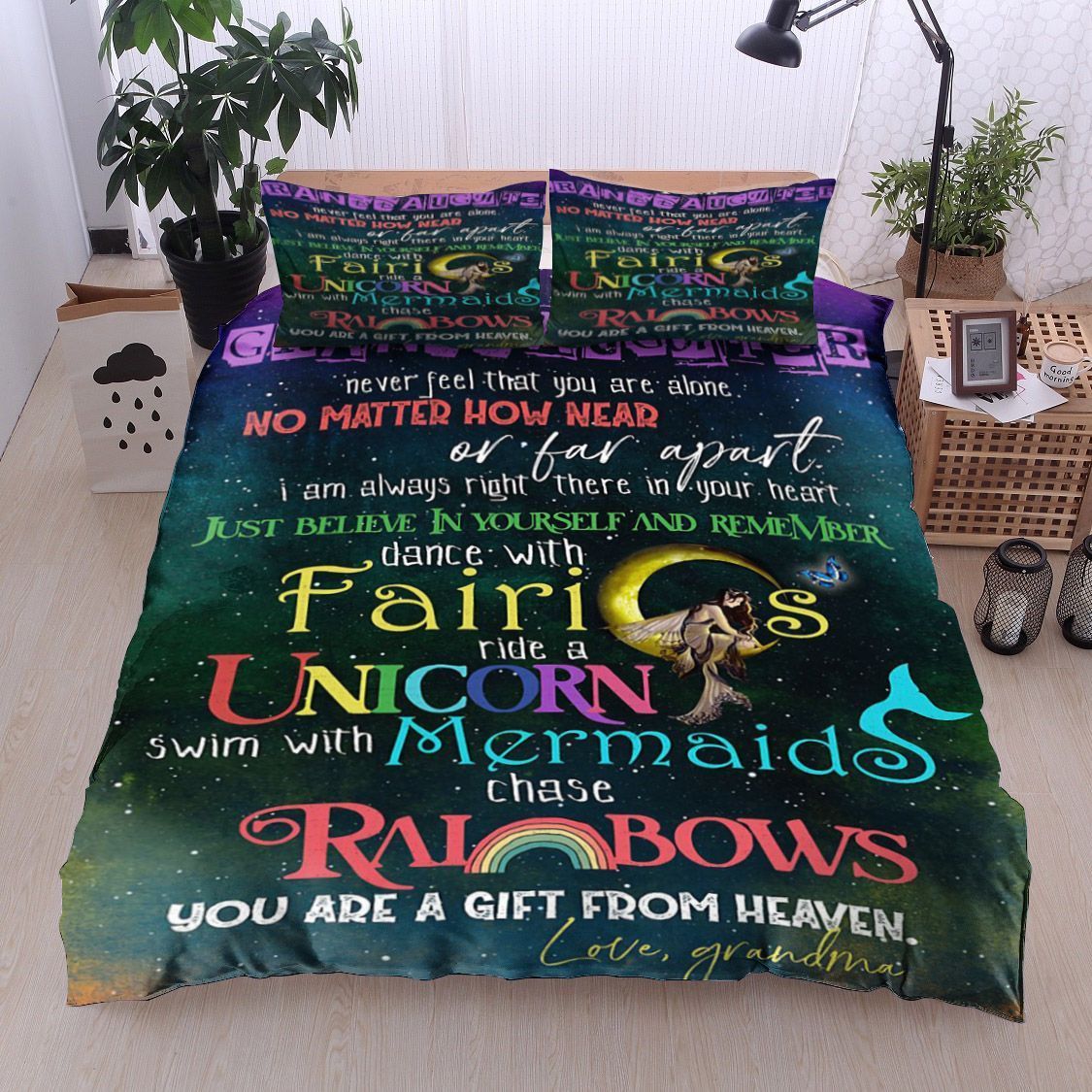 Family To My Granddaughter Love Grandma Bedding Set