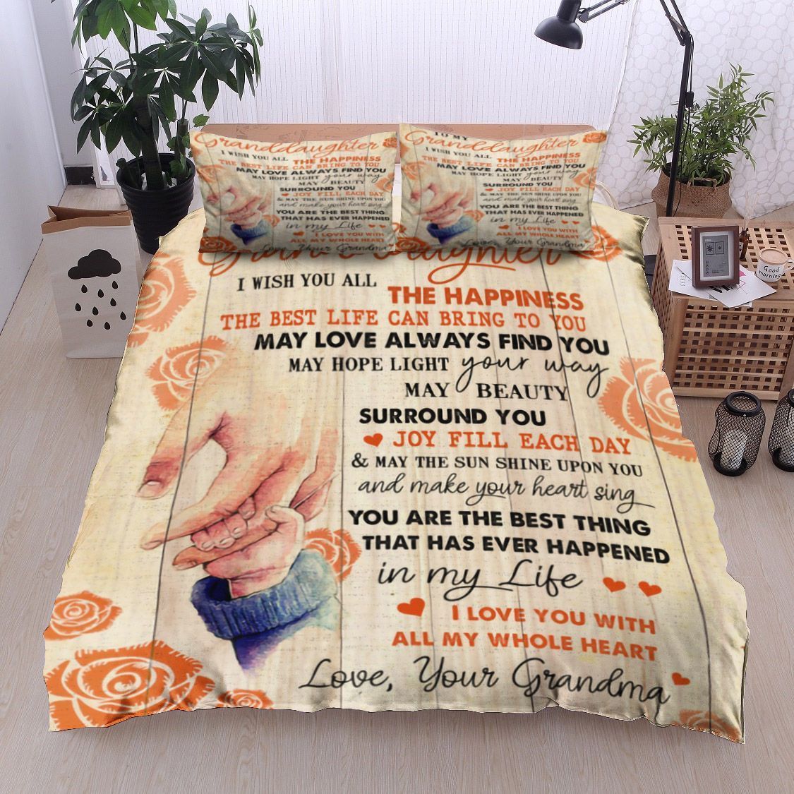 Family To My Granddaughter Your Grandma Bedding Set