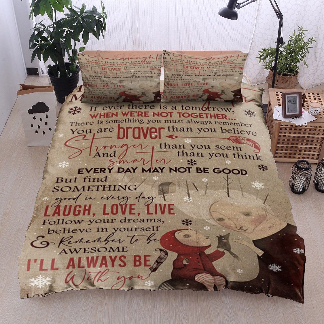 Family To My Granddaughter Your Grandma Bedding Set