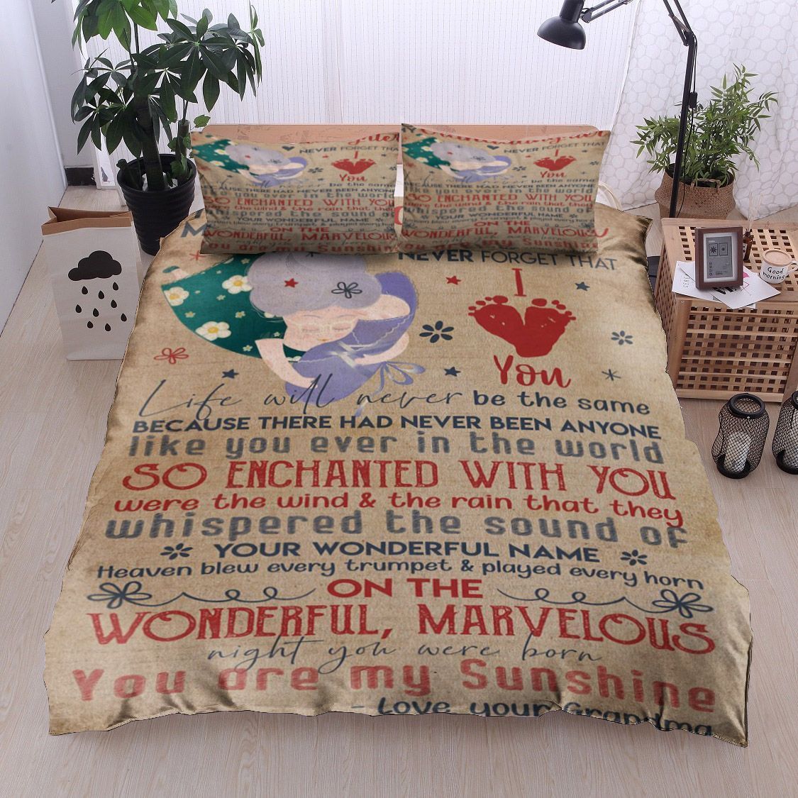 Family To My Granddaughter Your Grandma Bedding Set