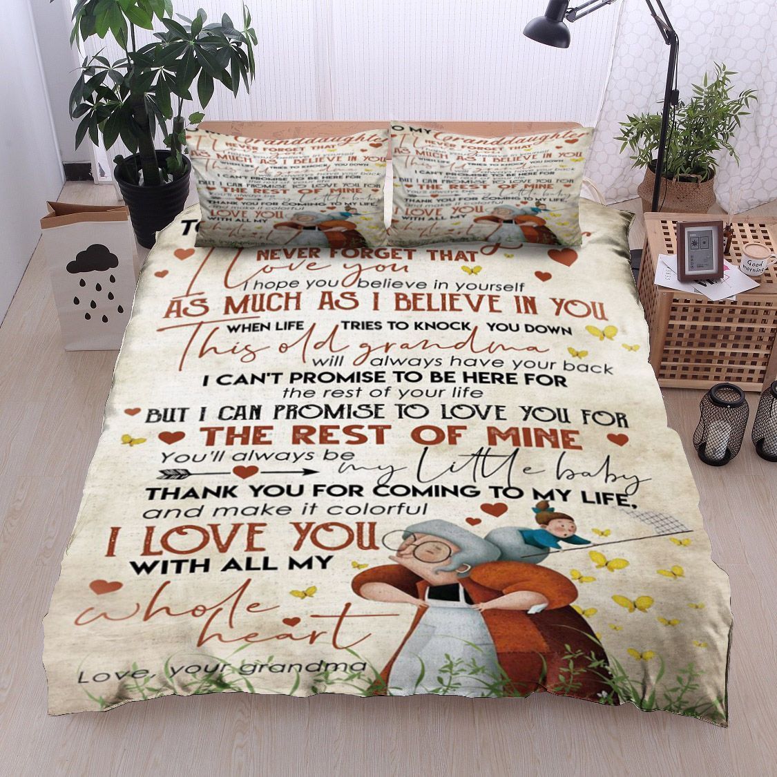 Family To My Granddaughter Your Grandma Bedding Set