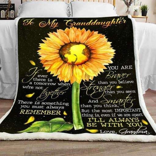 Family To My Grandddaughter Sherpa Fleece Blanket