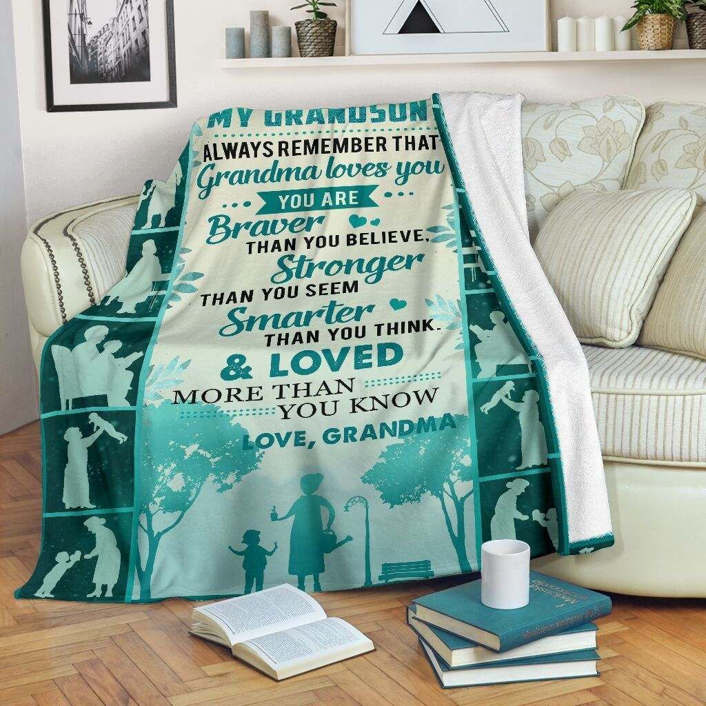 Family – To My Grandson Fleece Blanket
