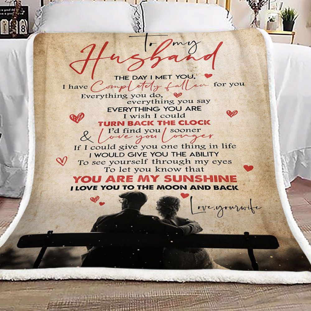 Family To My Husband Sherpa Fleece Blanket