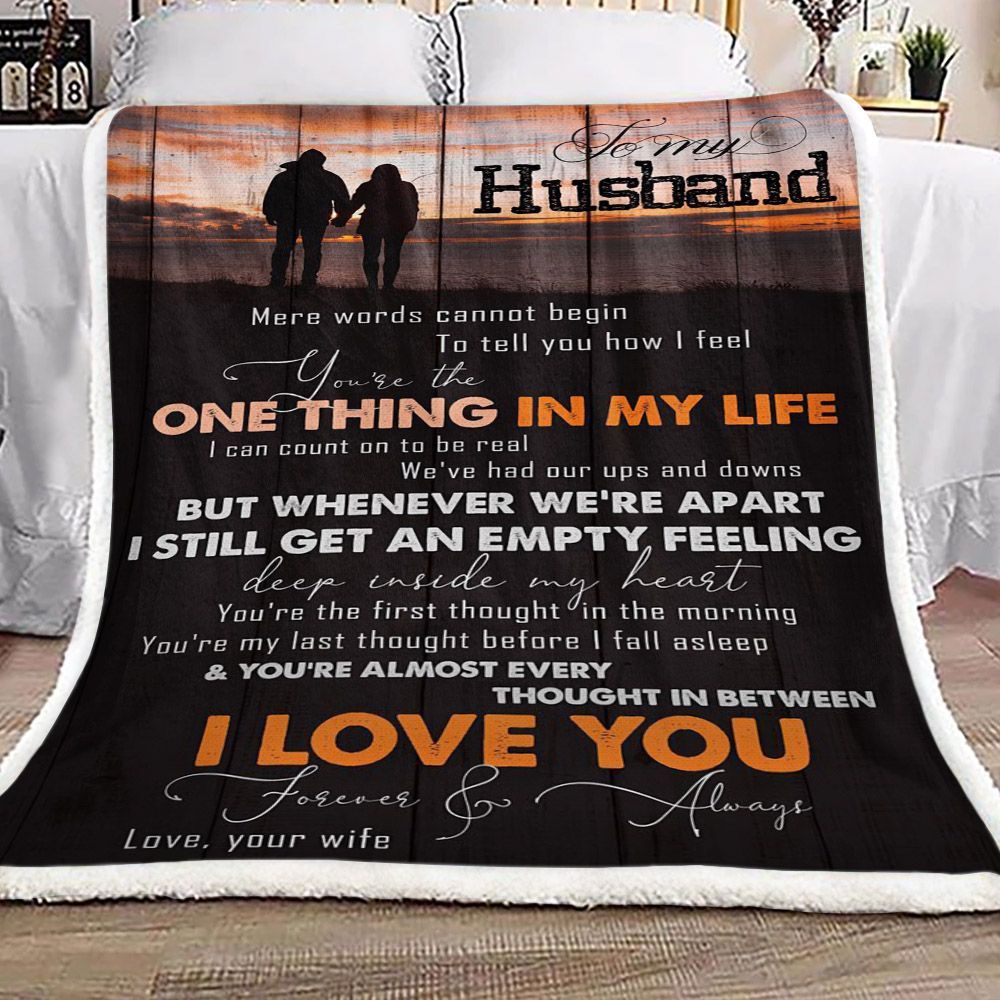 Family To My Husband Sherpa Fleece Blanket