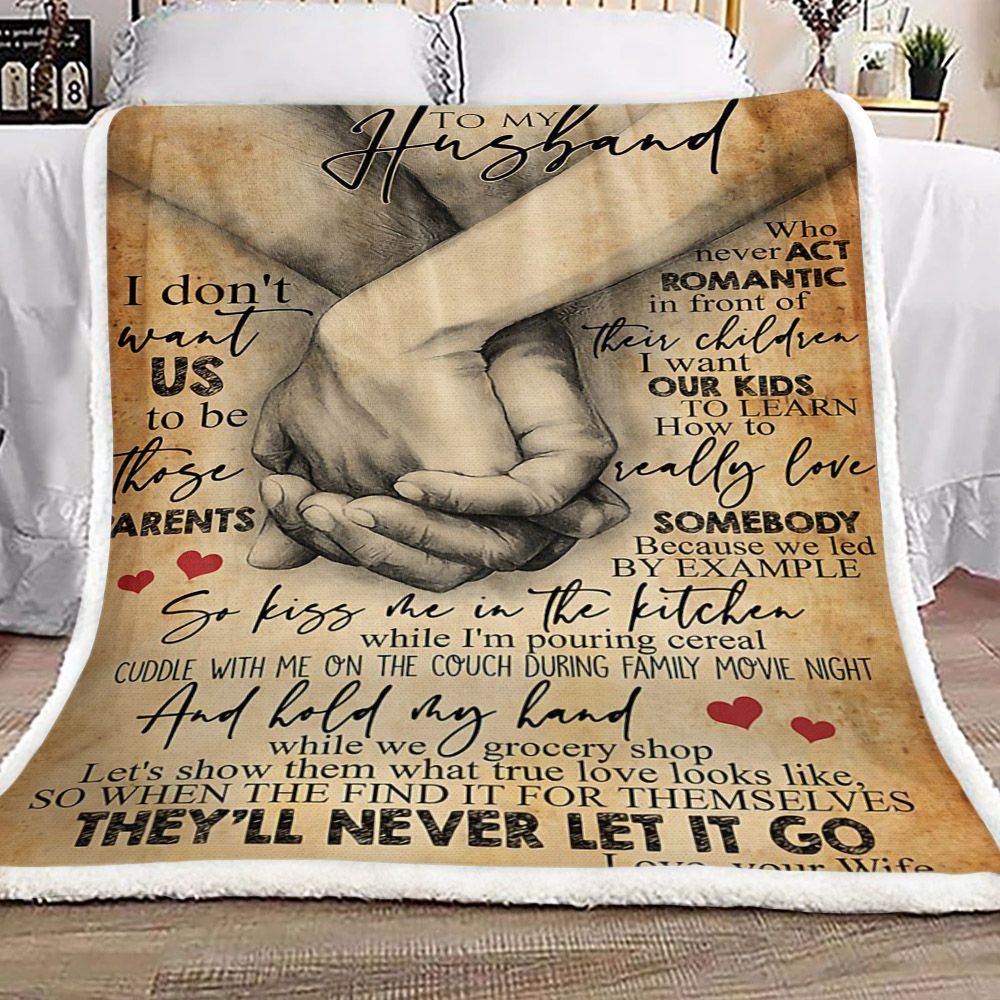 Family To My Husband Sherpa Fleece Blanket