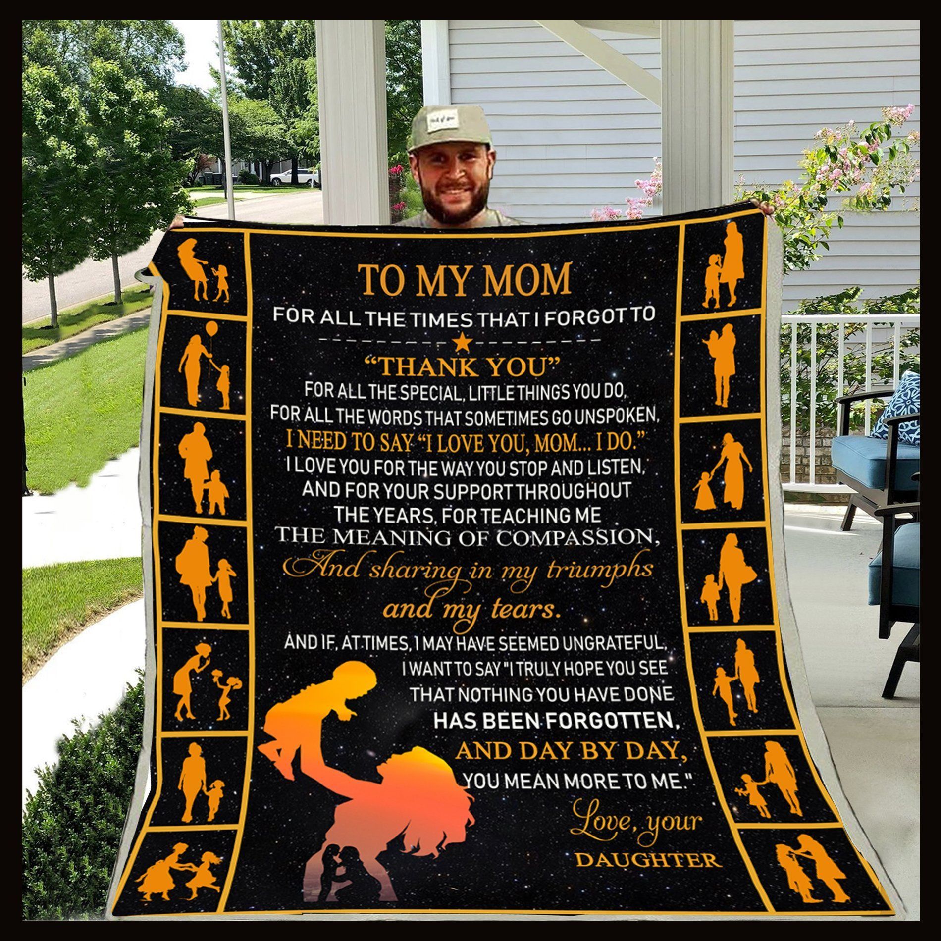 Family To My Mom Sherpa Fleece Blanket
