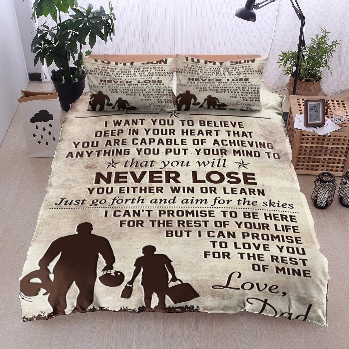 Family To My Son From Dad Bedding Set