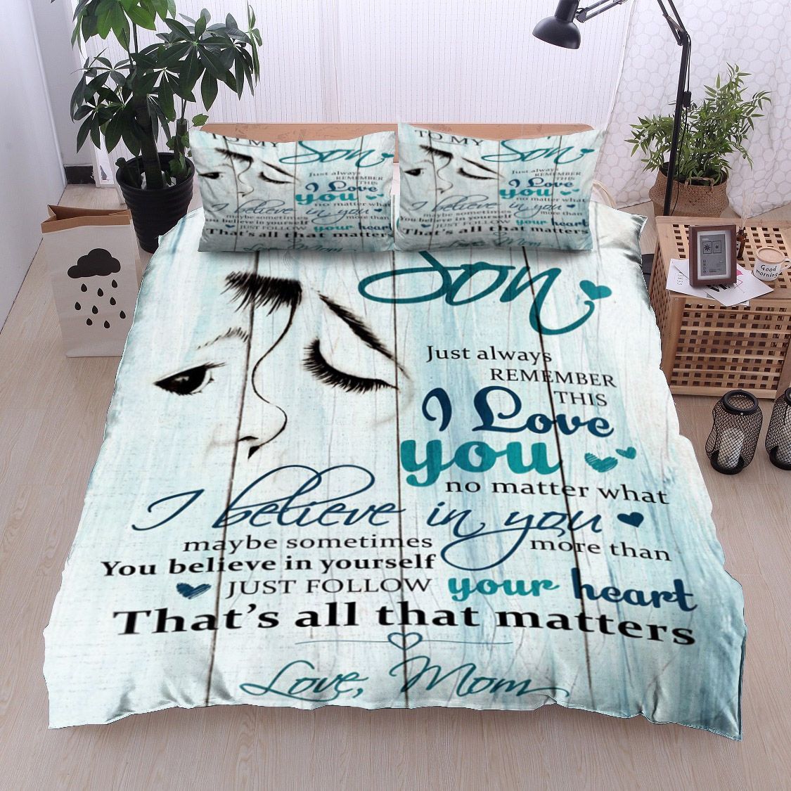 Family To My Son From Mom Bedding Set