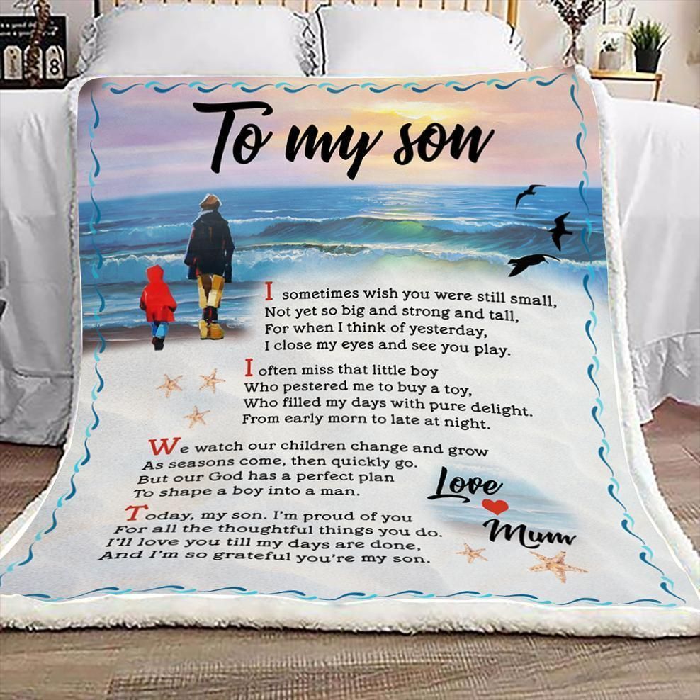 Family To My Son I Sometimes Wish Sherpa Fleece Blanket
