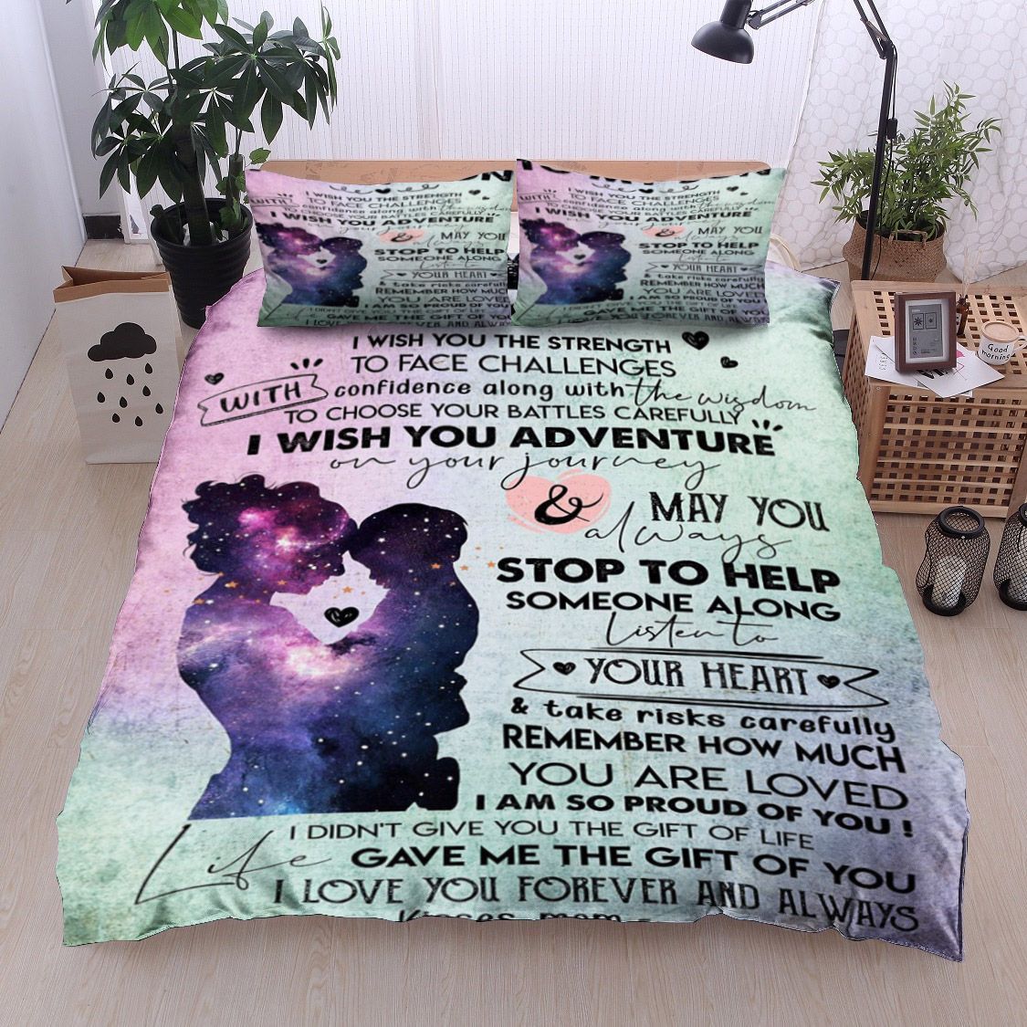 Family To My Son Kisses Mom Bedding Set