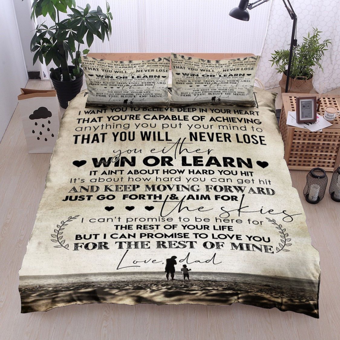 Family To My Son Love Dad Bedding Set