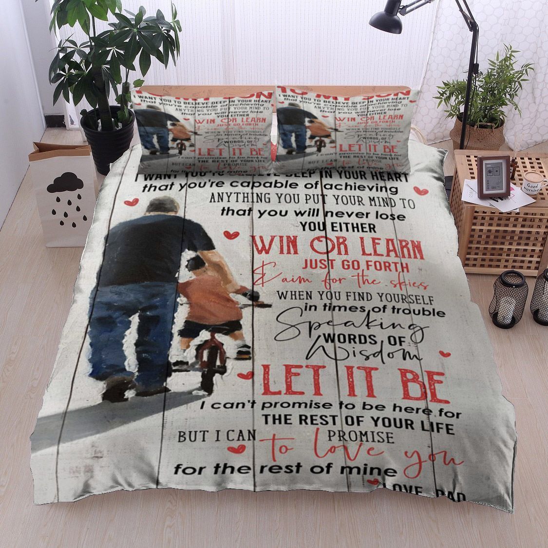 Family To My Son Love Dad Bedding Set