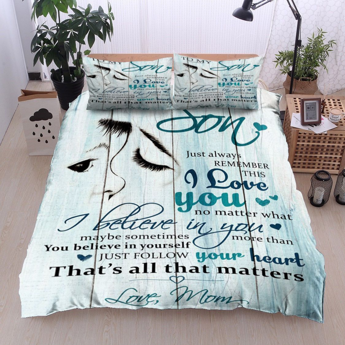 Family To My Son Love Mom Bedding Set