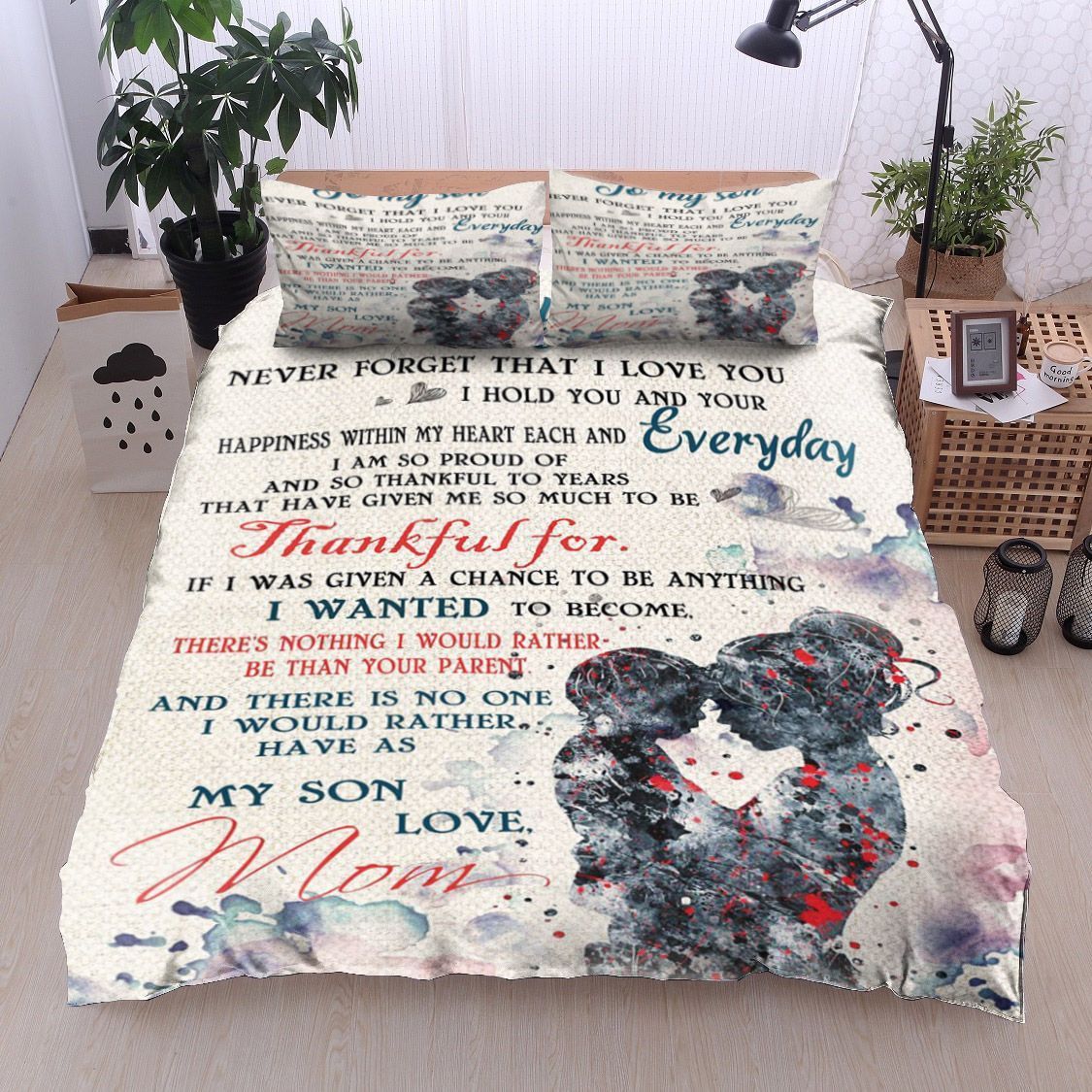 Family To My Son Love Mom Bedding Set