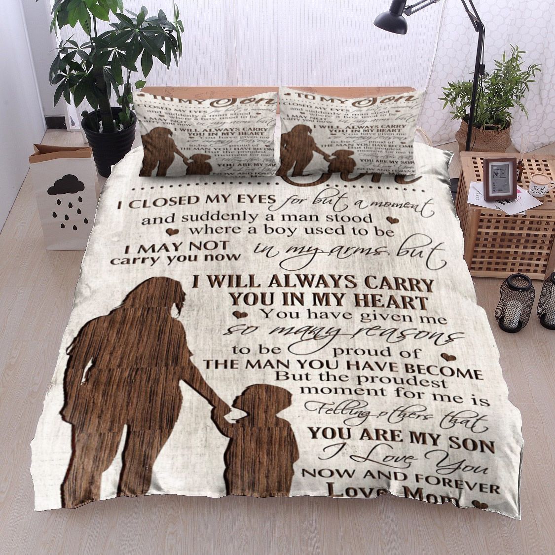 Family To My Son Love Mom Bedding Set