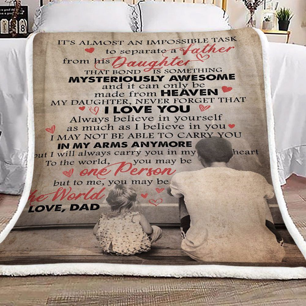 Family To Separate A Father Forom His Daughter Sherpa Fleece Blanket