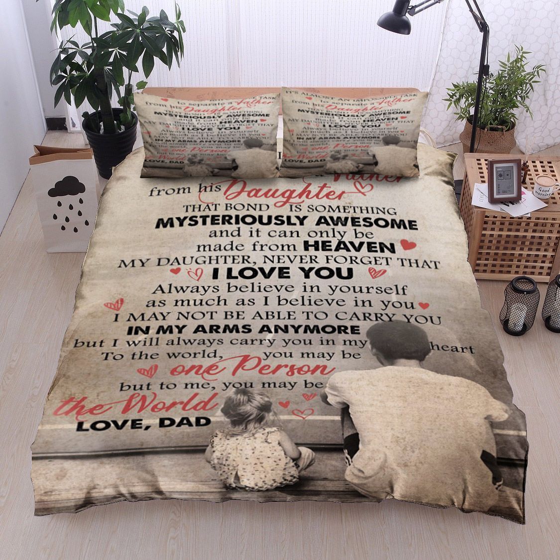 Family To Separate A Father Forom His Daughter Bedding Set