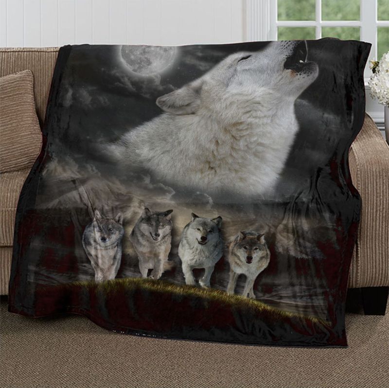Family Wolf Sherpa Fleece Blanket