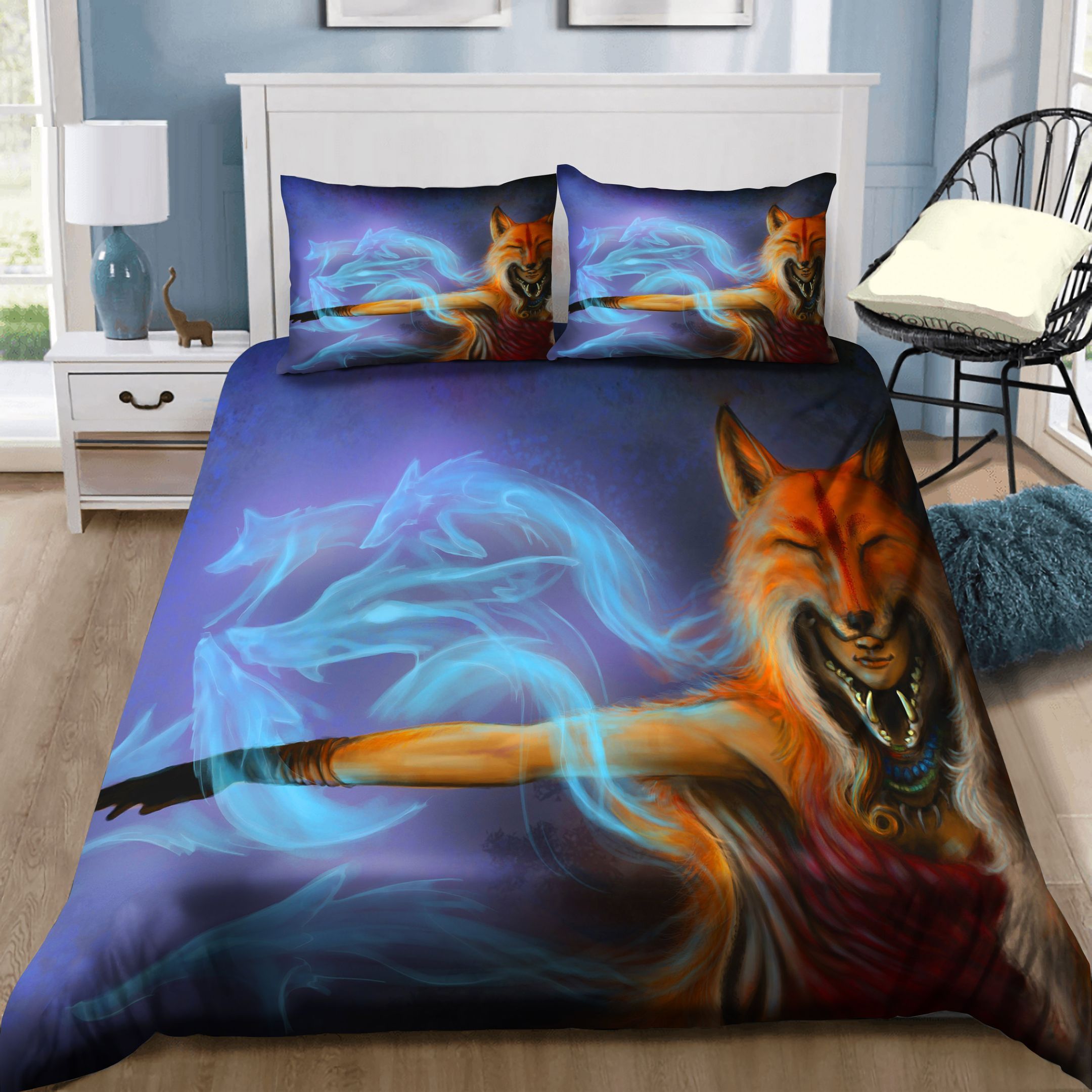 Fantasy Art Fox Girl Bedding Set