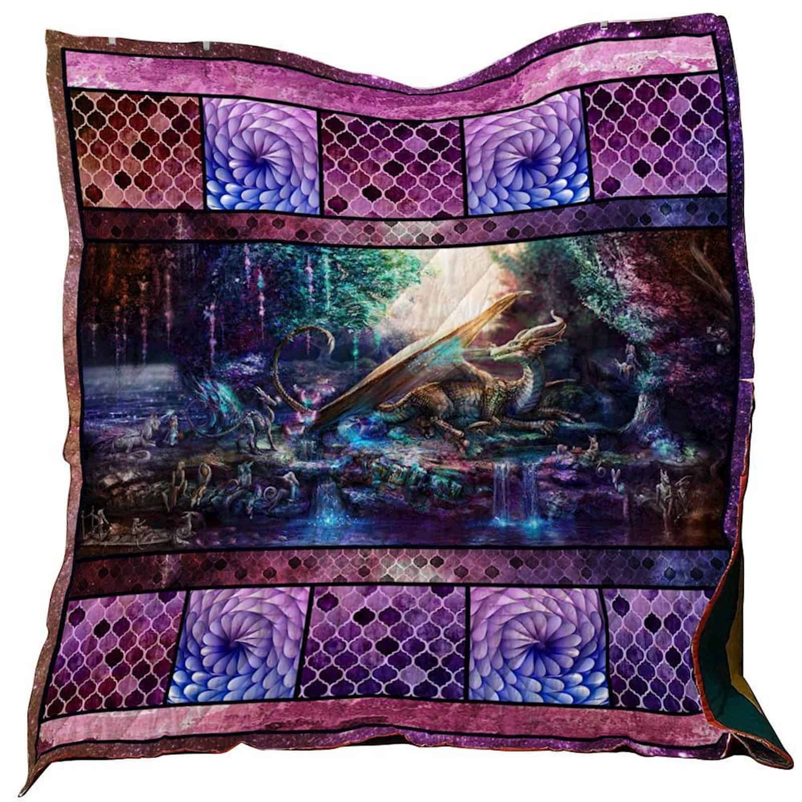 Fantasy Dragon Washable Quilt Blanket 0901 03 Dhc1312393Dd