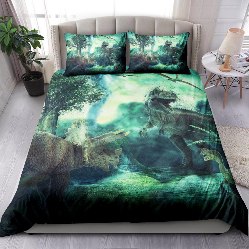 Fantasy Landscape With Dinosaur Bedding Set