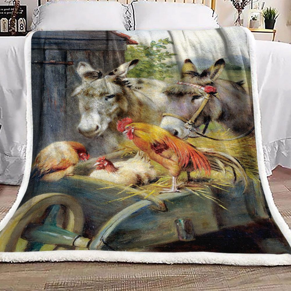 Farm Animal Sherpa Fleece Blanket