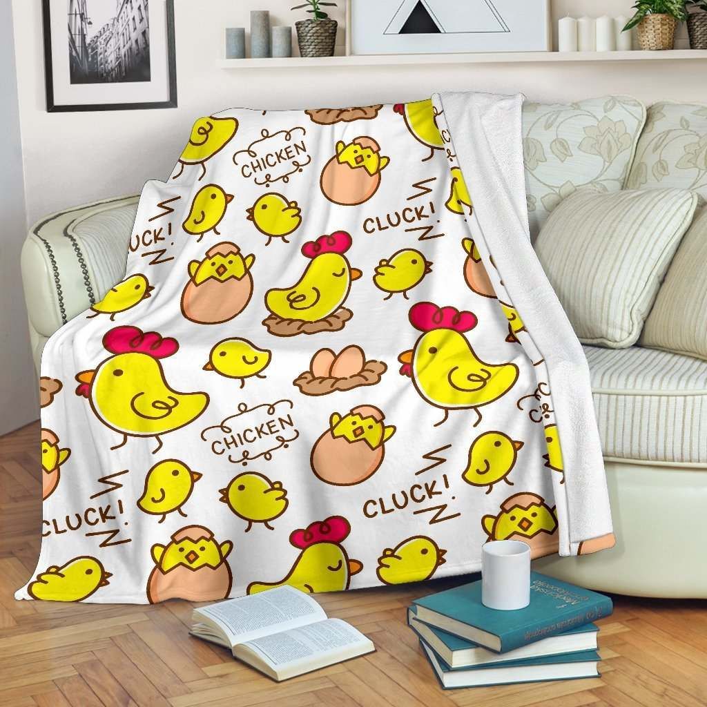 Farm Chicken Hen Chick Sherpa Fleece Blanket