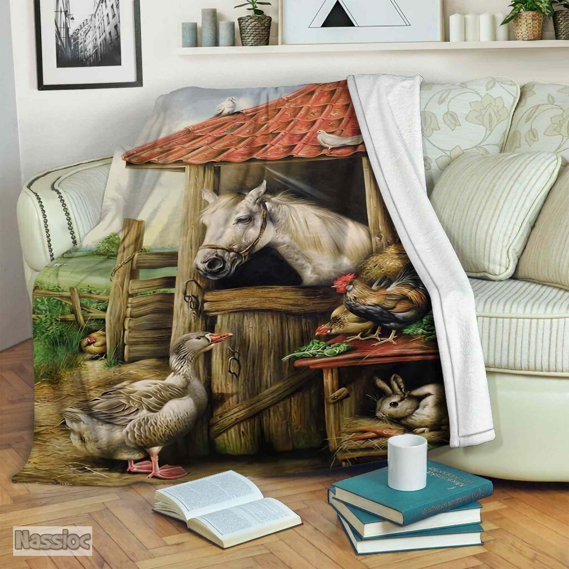 Farm Fleece Blanket
