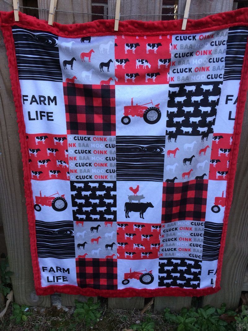 Farm Life Cattle Sherpa Fleece Blanket