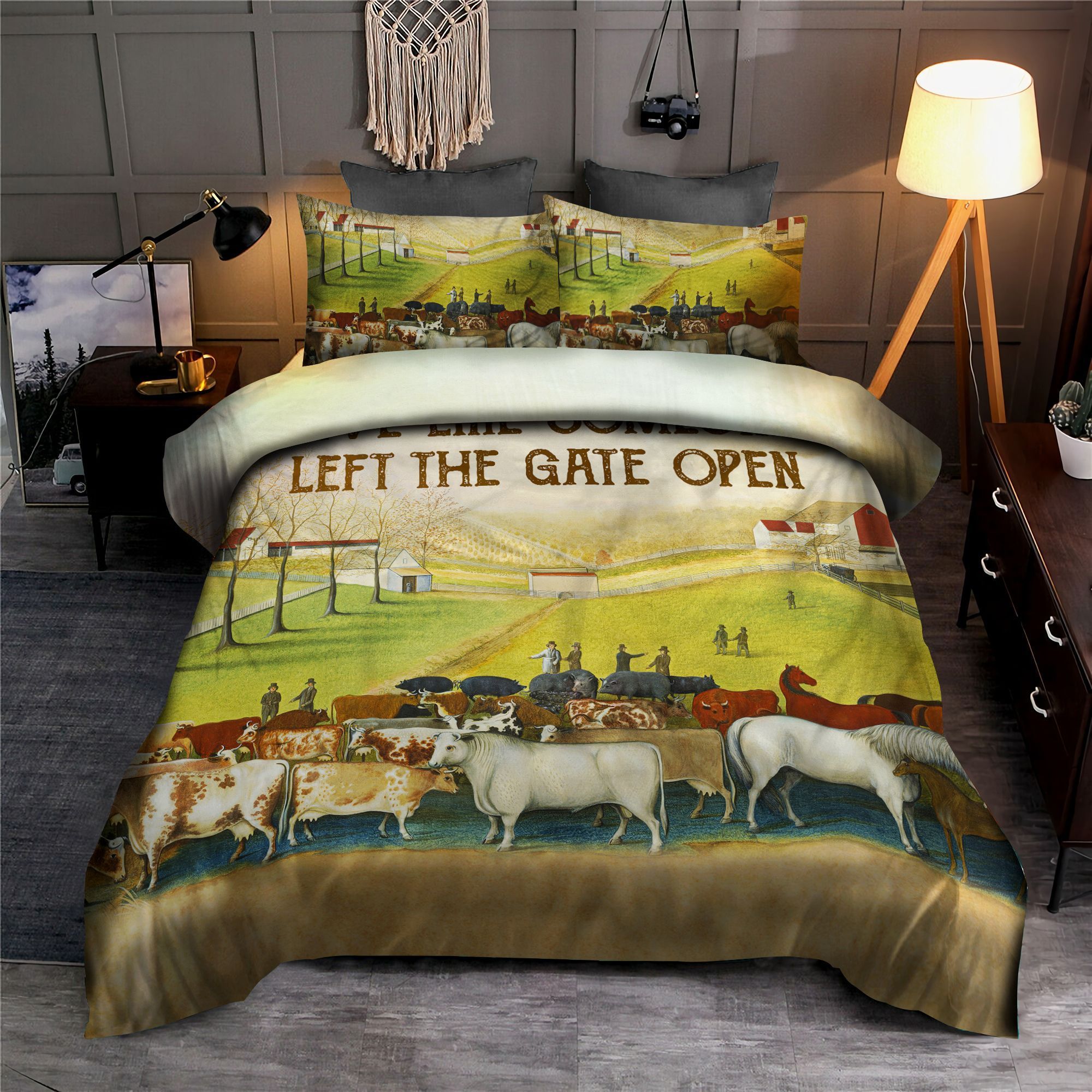 Farm Live Like Someone Left The Gate Open Bedding Set