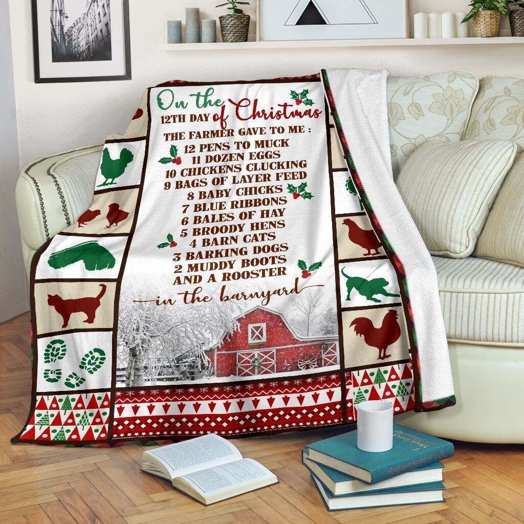 Farm – On The 12Th Of Christmas Fleece Blanket
