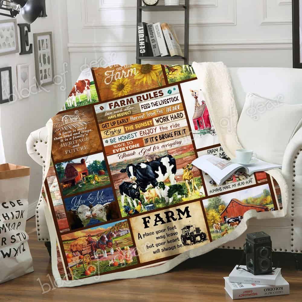 Farm Rules Fleece Blanket