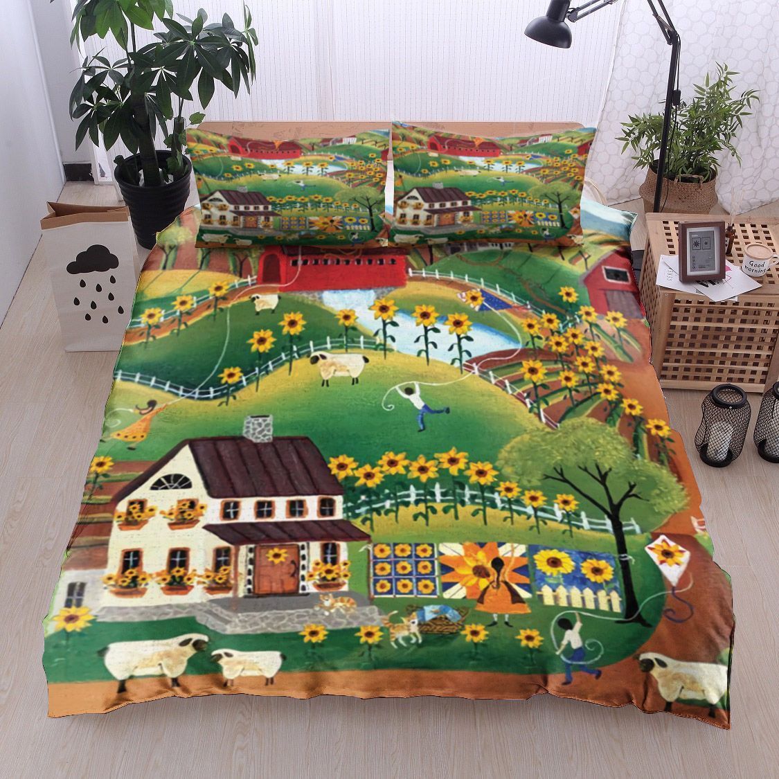 Farm Sheep Sunflower Bedding Set