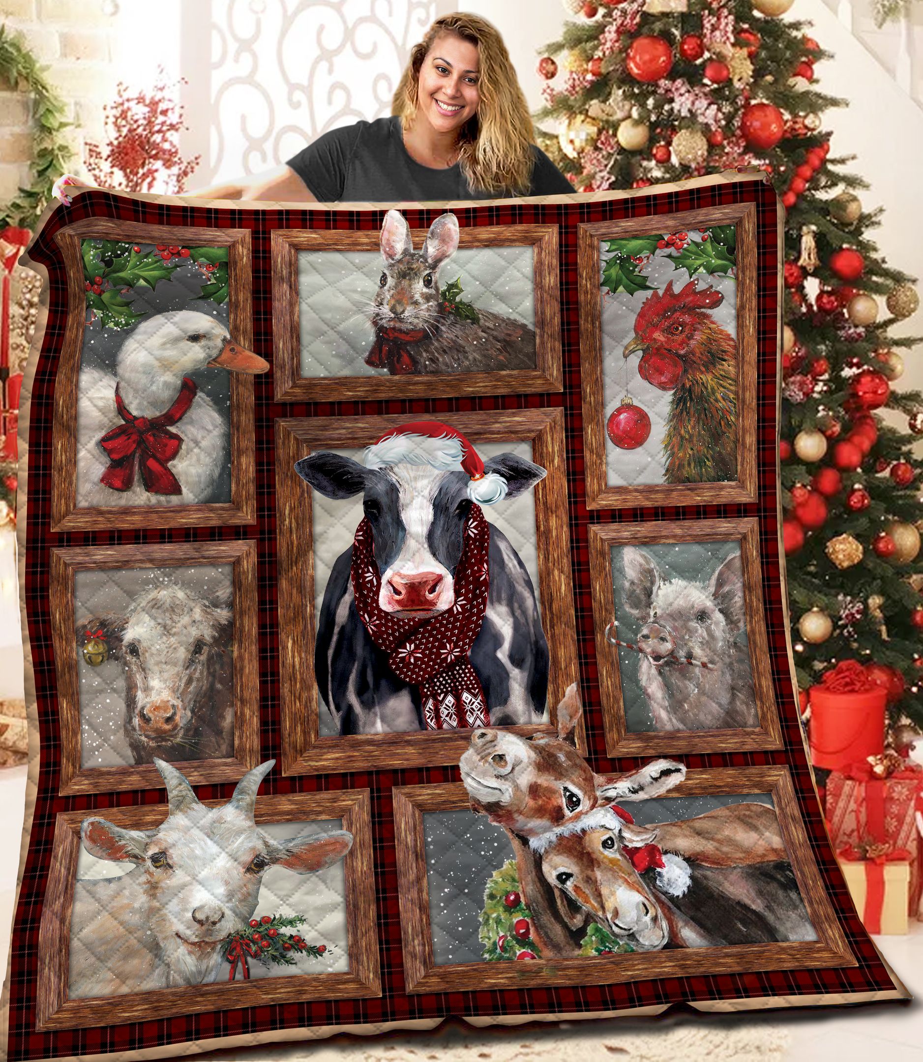 Farmer Christmas AAA101104TA Quilt Blanket