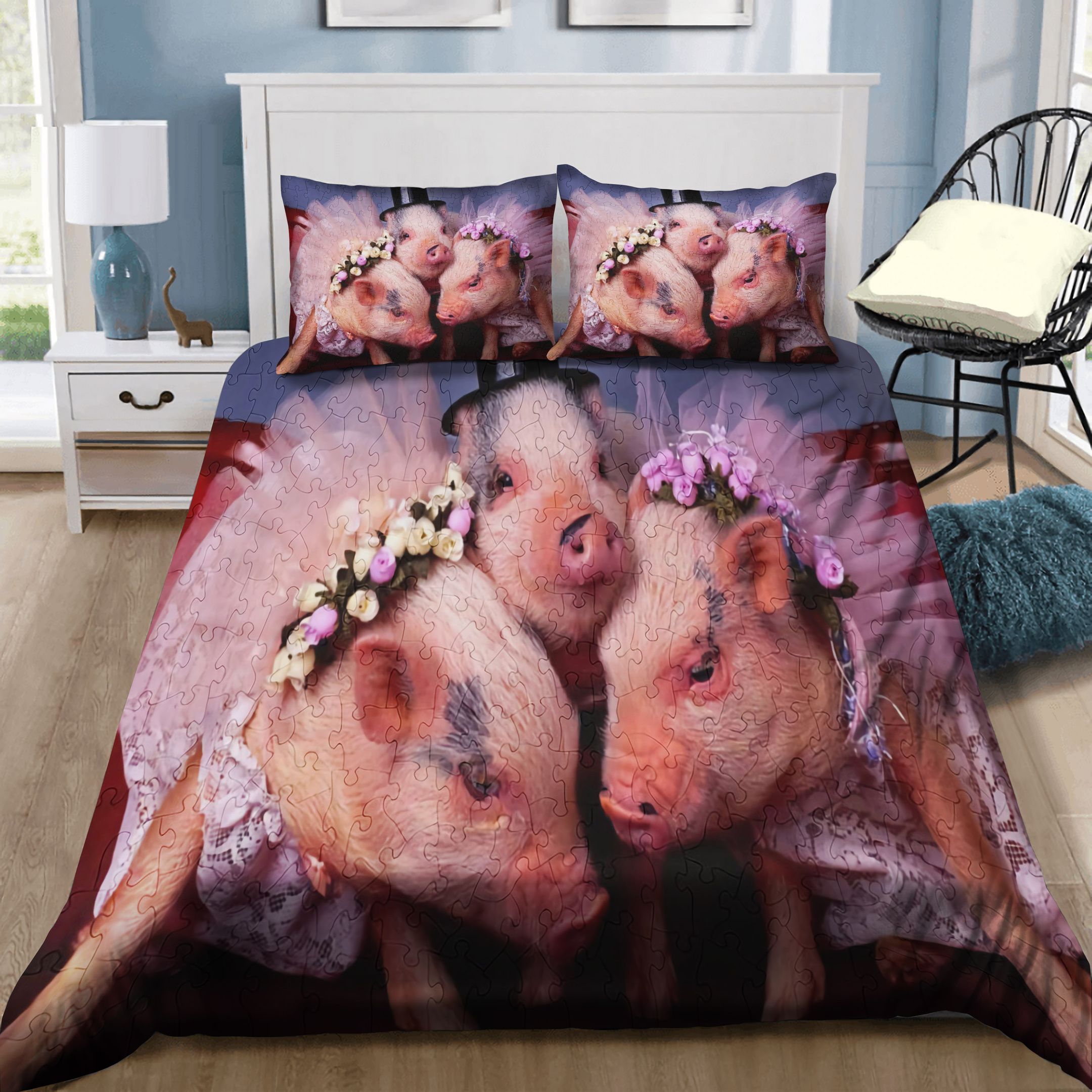 Farmer Cute Pig Bedding Set