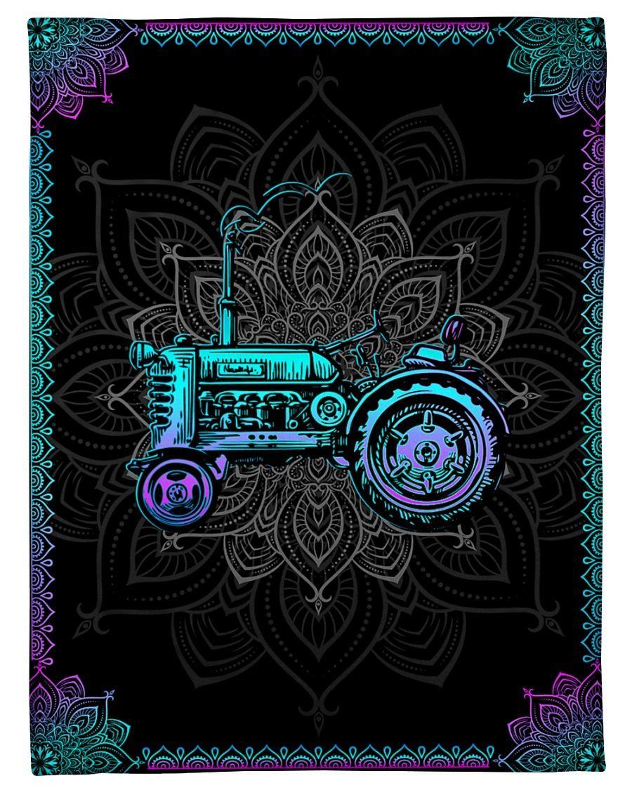 Farmer Flower Mandala Pattern Fleece Blanket Fleece Blanket