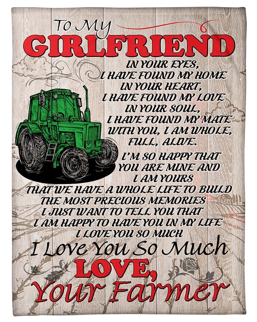 Farmer To Girlfriend I Love You So Much Fleece Blanket Fleece Blanket
