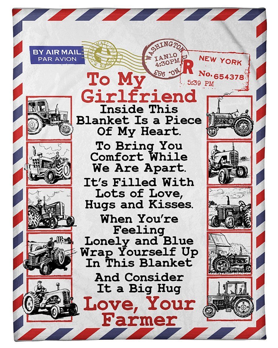 Farmer To Girlfriend Inside This Blanket Is A Piece Of My Heart Fleece Blanket Fleece Blanket