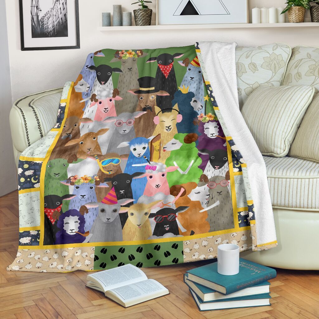 Farming Addict Sheep Sherpa Fleece Blanket