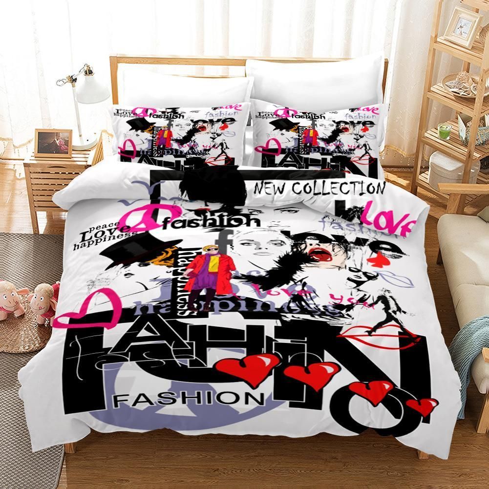 Fashion Graffiti Printed Bedding Set