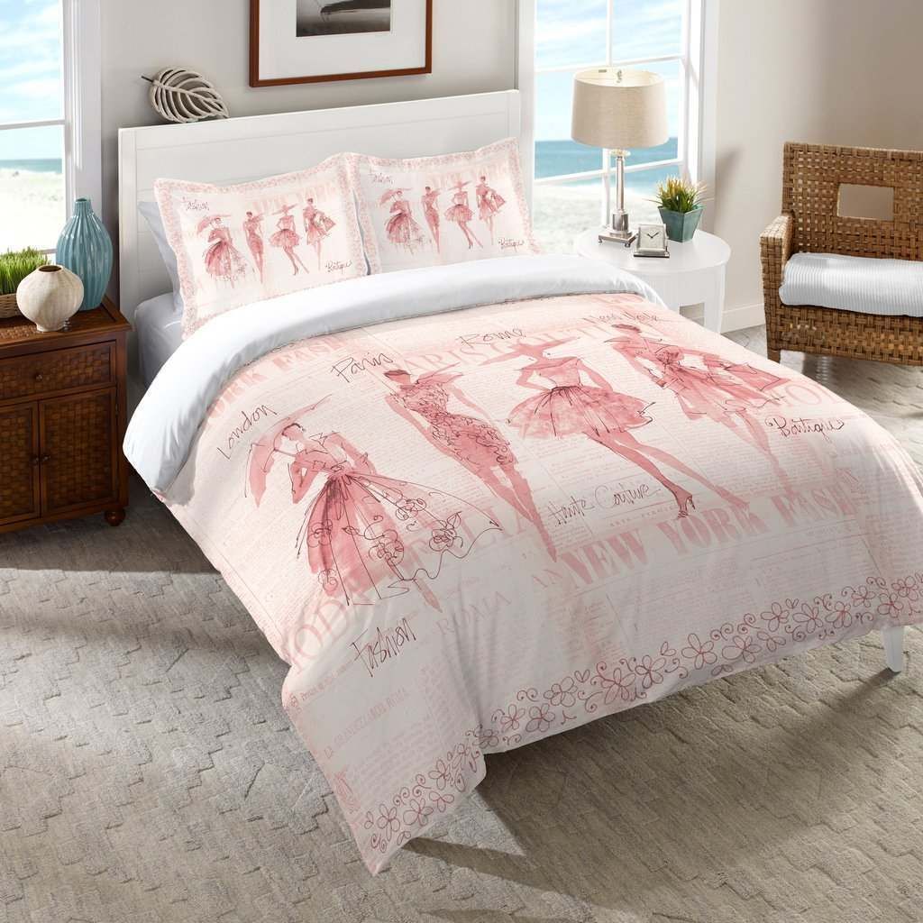 Fashion Sketchbook Pink Bedding Set