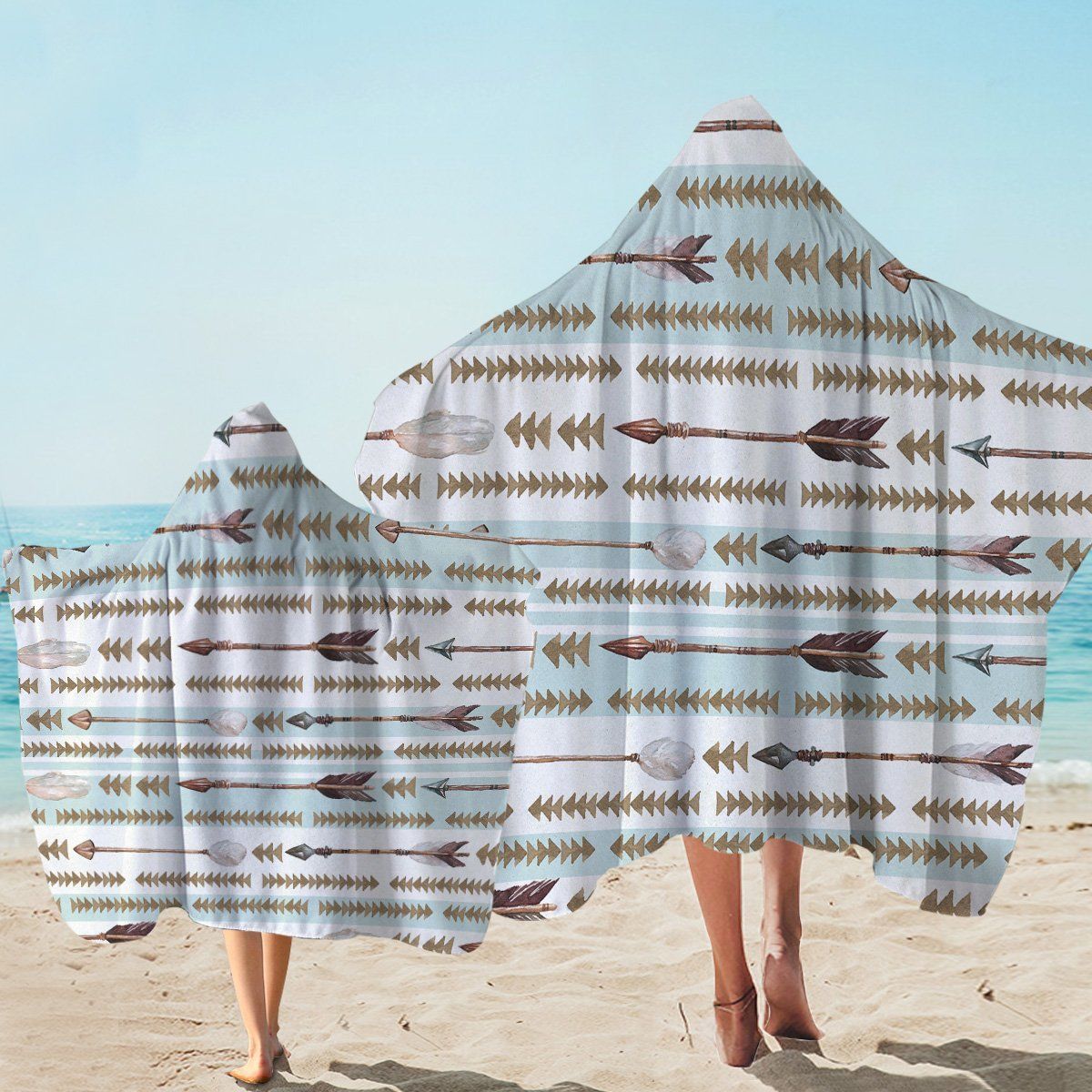 Fastfwd Arrows Pattern Printed Hooded Towel