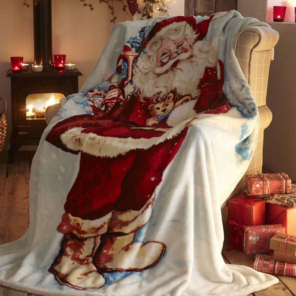 Father Christmas Sherpa Fleece Blanket